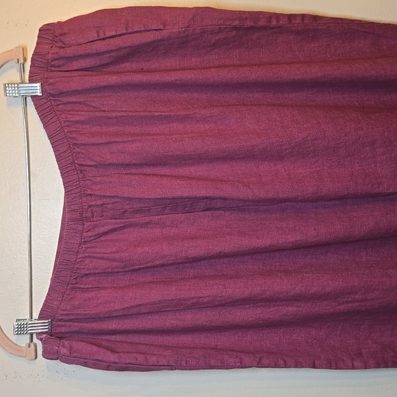 Flax Linen Tapered Ankle Elastic Waist Pocket Cuff Slit Pullon Pants NWOT - Picture 5 of 8